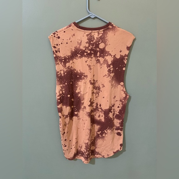 Carbon mens sleeveless tshirt, brownish red bleached pattern size Medium (M) - Picture 4 of 4